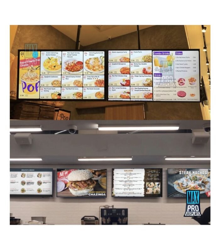 55 inch Digital Menu Display Screen for Restaurant Cafe Fast Food | 55 inch Digital menu Display Signage